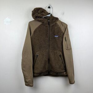 Vintage Patagonia Los Lobos Brown Fleece Hoodie Size S